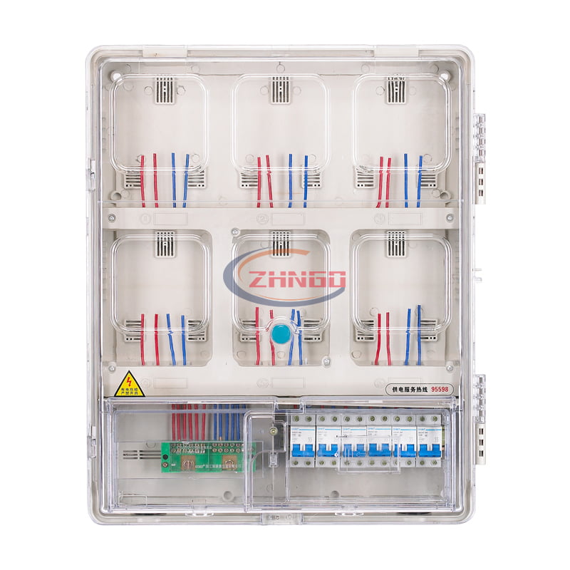 上下結(jié)構(gòu)單相六表位機(jī)械式電表箱