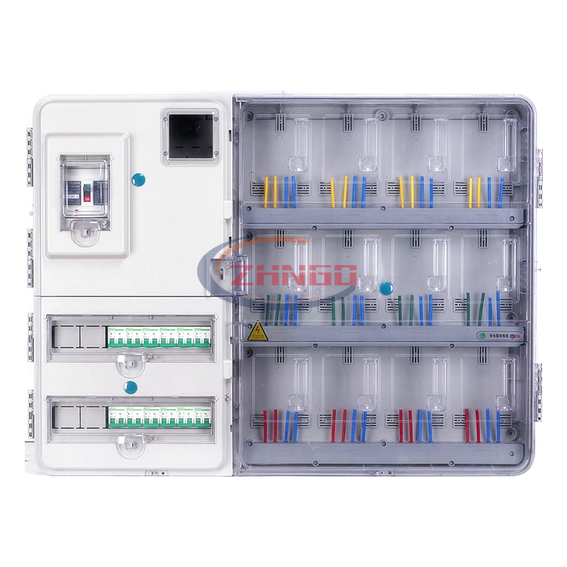 左右結構單相十二表位插卡式電表箱