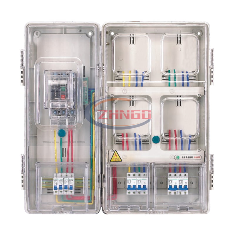 上下結(jié)構(gòu)單相四表位電子式電表箱
